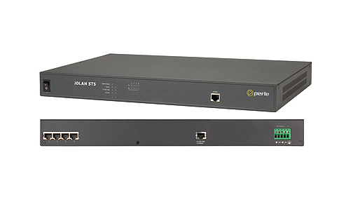 04030390 IOLAN STS4 DC Secure Terminal Server - 4 x RJ45 connector, 10/100/1000 Ethernet, 1U rack mount, 48VDC, RS232 interface, by PERLE