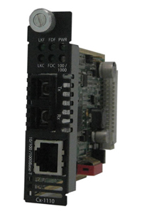 05051630 C-1110-S2SC10 - 10/100/1000 Gigabit Ethernet Media and Rate Converter Module. 10/100/1000BASE-T (RJ-45) [100 m/328 ft.] by PERLE