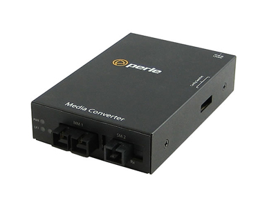 05060184 S-100MM-S1SC40D - Fast Ethernet Fiber to Fiber Stand-Alone Media Converter 100BASE-FX 1310nm multimode (SC) [2 km/1.2 m by PERLE