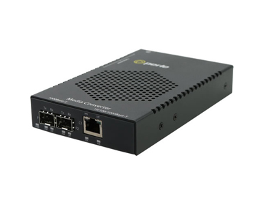 05079320 S-1110HP-DSFP-XT - Gigabit Industrial Temperature Media and Rate Converter with Type 4 High-Power PoE PSE (up to 100W/p by PERLE
