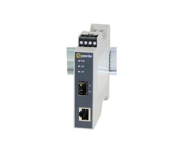 05091280 - SR-100-SFP - Fast Ethernet Industrial Media Converter: 100BASE-TX (RJ-45) [100 m/328 ft] to 100BASE-X SFP Slot (empty by PERLE