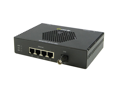 06004530 eXP-4S110L-BNC-XT - Fast Ethernet Stand-Alone Industrial Temperature PoE Ethernet Extender - 4 port 10/100Base-TX (RJ-4 by PERLE