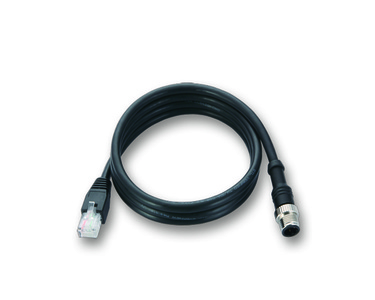 CBL-M12DMM4PM12DMM4P-BK-100-IP67 - 1-Meter M12-to-M12 Cat-5E STP Ethernet cable with waterproof 4-pin D-coded M12 connector by MOXA