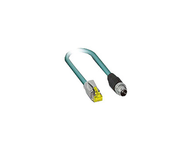 CBL-M12XMM8PRJ45-BK-100-IP67 - 1-meter X-coded M12-to-RJ45 Cat-5E UTP Gigabit Ethernet cable, 8-pin male M12 connector, IP67-rat by MOXA