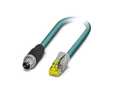 CBL-M12XMM8PRJ45-BK-200-IP67 - Phoenix Contact 8-pin male X-coded M12-to-RJ45 Cat.5e UTP gigabit Ethernet cable, 2 meter, IP67-r by MOXA