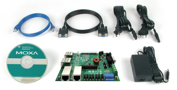 EOM-104 Evaluation Kit - Includes a EOM-104 switch module and a evaluation board with 4 10/100BaseT(X) ports for testing and app by MOXA