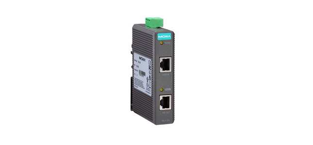 INJ-24-T - Industrial IEEE802.3af/at PoE injector, maximum output of 30W at 24/48 VDC, -40 to 75  Degree C by MOXA