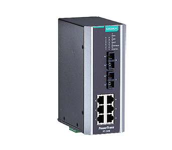 PT-508-MM-SC-24 - IEC 61850-3 managed Ethernet switch with 6 10/100BaseT(X) ports, and 2 100BaseFX multi-mode ports with SC conn by MOXA