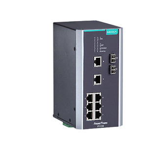 PT-510-MM-LC-HV - IEC 61850-3 managed Ethernet switch with 8 10/100BaseT(X) ports, and 2 100BaseFX multi-mode ports with LC conn by MOXA