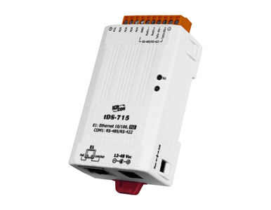 tDS-715 - Serial to Ethernet Device Server, with PoE and 1 RS 422/485 port by ICP DAS