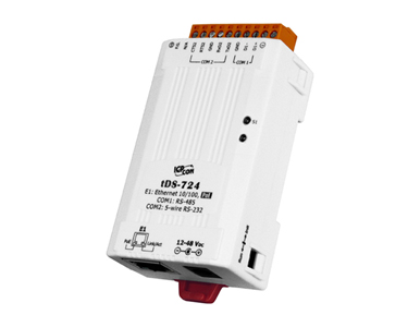 tDS-724 - Serial to Ethernet Device Server,  with PoE and 1 RS232 and 1 RS485 Ports by ICP DAS