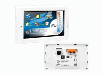 TPD-433-H - 4.3' Touch HMI device with Ethernet (PoE), RS-485, USB, RTC, Suitable for the Outlet Box by ICP DAS