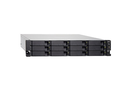 TS-1273U-64G-US - 2U 12-bay NAS/iSCSI IP-SAN, AMD R series 4-core 2.1GHz, 64GB RAM, 10GbE connectivity, Single by QNAP
