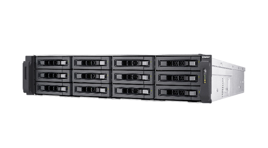 TS-EC1280U-E3-4GE-R2-US - 12-Bay 10GbE iSCSI NAS, 2U, SATA 6G, 4 x 1GbE, 2 x 10GbE (SFP+), 40GbE-ready, Redundant PSU by QNAP