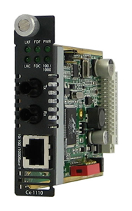 05052720 CM-1110-S2ST10 - 10/100/1000 Gigabit Ethernet Media and Rate Converter Managed Module. 10/100/1000BASE-T (RJ-45) [100 m by PERLE