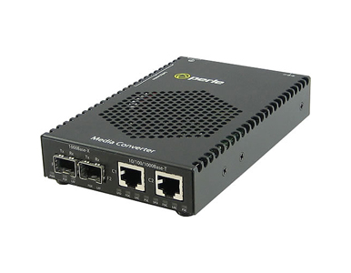05083014 S-1110DPP-DSFP - 10/100/1000 Gigabit Ethernet Standalone Media Rate Converter with PoE+ ( PoEP ) Power Sourcing. Dual 1 by PERLE