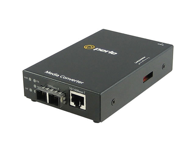 05090300 S-110PP-M2SC2-XT - 10/100 Fast Ethernet Stand-Alone Industrial Temperature Media Rate Converter with PoE+ ( PoEP ) Powe by PERLE