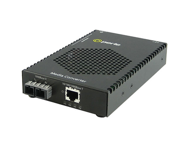 05090500 S-1110P-M2SC05-XT - 10/100/1000 Gigabit Ethernet Stand-Alone Industrial Temperature Media Rate Converter with PoE Power by PERLE