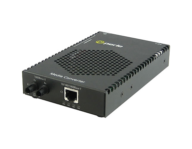 05090510 S-1110P-M2ST05-XT - 10/100/1000 Gigabit Ethernet Stand-Alone Industrial Temperature Media Rate Converter with PoE Power by PERLE