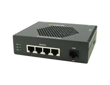 06003770 eX-4S1110-RJ-XT - Gigabit Industrial Temperature Ethernet Extender - 4 port 10/100/1000Base-T (RJ-45) . RJ45 Interlink by PERLE