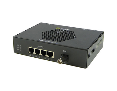 06004890 eXP-4S110E-BNC-XT - Fast Ethernet Stand-Alone Industrial Temperature PoE Ethernet Extender - 4 port 10/100Base-TX (RJ-4 by PERLE