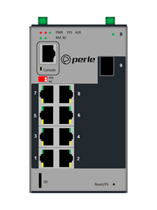 07013480 IDS-509-1SFP-XT - Industrial Managed Ethernet Switch - 9 ports: 8 x 10/100/1000Base-T RJ-45 ports and 1 x 100/1000BaseX by PERLE