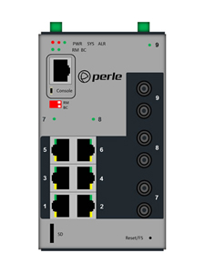 07014040 IDS-509F3-T2SD20-SD80 - Industrial Managed Ethernet Switch - 9 ports:   6 x 10/100/1000Base-T RJ-45 ports and 2 x 100Ba by PERLE