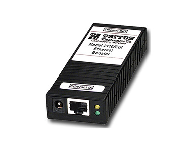 2110/PSE/EUI-48 - CopperLink 10/100 Mbps Ethernet Booster and 802.3af PoE Injector; 48VDC Source by PATTON