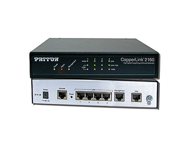2160/EUI-2PK - CopperLink Multi Rate 11.4 Mbps 2-Wire Ethernet Extender Kit (1 Local Unit and 1 Remote Unit); 110-240 VAC by PATTON