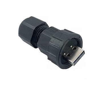 A-PLG-WPUSBA-IP67-01 - Field-installation screw-in USB A type male connector, rated IP67 by MOXA