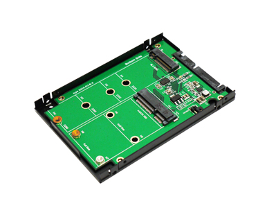 ADA40093 M.2 and mSATA SSD Dual Connector to SATA III 2.5' Enclosure Adapter for Removable Tray by ICOMTECH