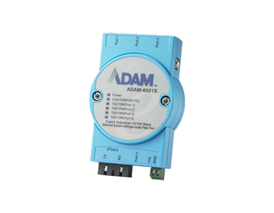 ADAM-6521S-AE - 5-port Switch w/1 Single-Mode Fiber-Optic Port by Advantech/ B+B Smartworx