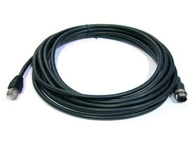 CB-M12D4PM-RJ45-5M - M12 D Code 4P Male to RJ45 Cable, 5 Meter, Wire: CAT5e STP 24AWG Black, IP68 Protection by ANTAIRA