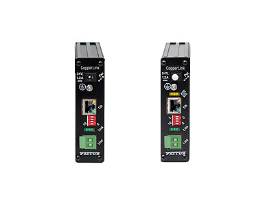 CL1151E/PAFA/BNC/EUI-2PK - CopperLink Industrial Dante and PoE+ Ethernet Extender Kit (Local and Remote); BNC; 1 x 10/100; 802.3 by PATTON