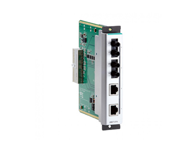 CM-600-2MST2TX - Fast Ethernet interface module with 2 10100BaseT(X) ports, RJ45 connectors, and 2 100BaseFX multi-mode ports, S by MOXA