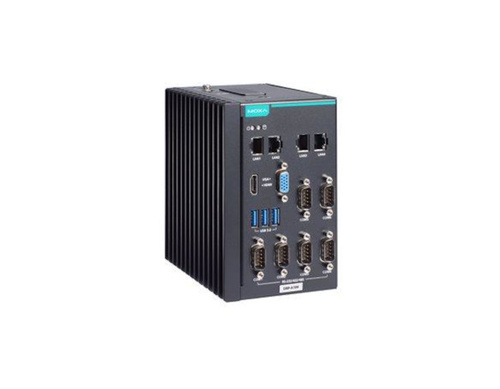 DRP-A100-E2-2L4C-T - DIN-rail type, Atom x6211E, 8GB DDR4, COMx6, LANx4, USB 3.0x3, VGA+HDMI, 12/24 VDC by MOXA