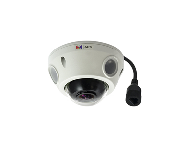 E925 - 5MP ACTi Outdoor Compact Fisheye Mini-Dome IP Camera with Day/Night, Adaptive IR, Basic WDR, Fixed Lens by ACTi
