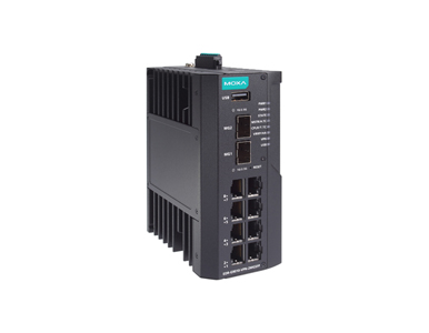 Moxa EDR-G9010-VPN-2MGSFP-CT - 8 GbE copper + 2 GbE SFP multiport industrial secure router with firewall/NAT by MOXA