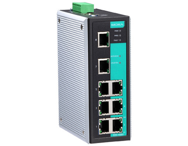 EDS-408A-EIP-T - Entry-level managed Ethernet switch with 8 10/100BaseT(X) ports, -40 to 75  Degree C operating temperature by MOXA