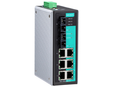 EDS-408A-MM-SC-T - Entry-level managed Ethernet switch with 6 10/100BaseT(X) ports, and 2 100BaseFX multi-mode ports with SC con by MOXA