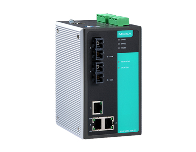 EDS-505A-SS-SC-80 - Managed Ethernet switch with 3 10/100BaseT(X) ports, and 2 100BaseFX single-mode ports with SC connectors fo by MOXA