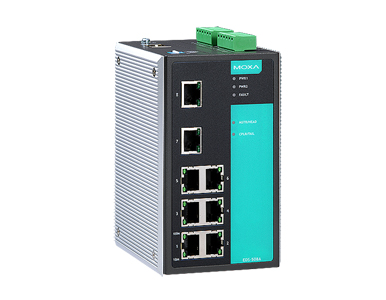 EDS-508A-T - Managed Ethernet switch with 8 10/100BaseT(X) ports, -40 to 75 Degree C operating temperature by MOXA