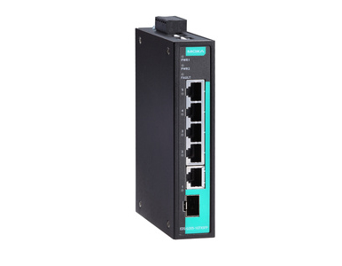 EDS-G205-1GTXSFP - Unmanaged full Gigabit Ethernet switch with 4 10/100/1000BaseT(X) ports and 1 combo 10/100/1000BaseT(X) or 10 by MOXA