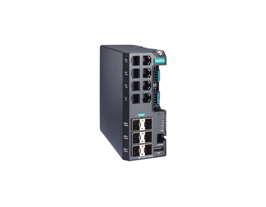 EDS-G4014-6QGS-HV-T - Managed Full Gigabit Ethernet switch with 8 10/100/1000BaseT(X) ports, 6 1000/2500BaseSFP ports by MOXA