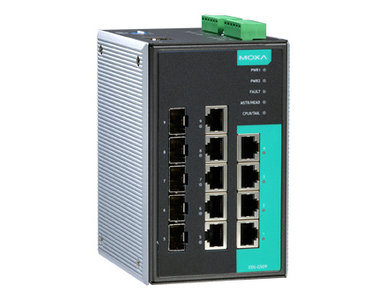 EDS-G509-T - Managed full Gigabit Ethernet switch with 4 10/100/1000BaseT(X) ports, and 5 combo 10/100/1000BaseT(X) or 100/1000B by MOXA