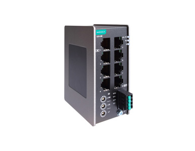 Moxa EJS-08 - Industrial EtherCAT junction with 8 100BaseT(X) ports, dual 12/24/48 VDC power inputs, -10 to 60 Degree C by MOXA