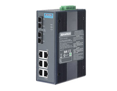 Advantech - 6G+2G ST-MM Unmanaged Ethernet Sw w/Wide Temp by Advantech