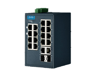 Advantech - 16FE+2G  Ind. Switch with Modbus TCP/IP, W/T. by Advantech