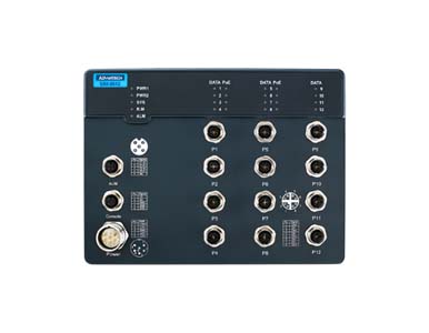 Advantech - 8GE PoE + 4GE w/o BP train switch by Advantech
