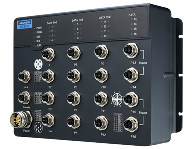 Advantech - 12GE PoE + 4GE BP train switch by Advantech